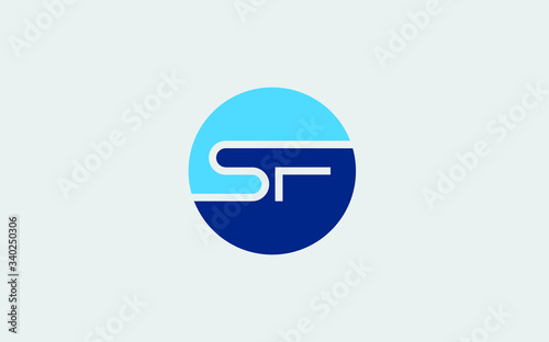SF or FS and S, F Uppercase Letter Initial Logo Design, Vector Template