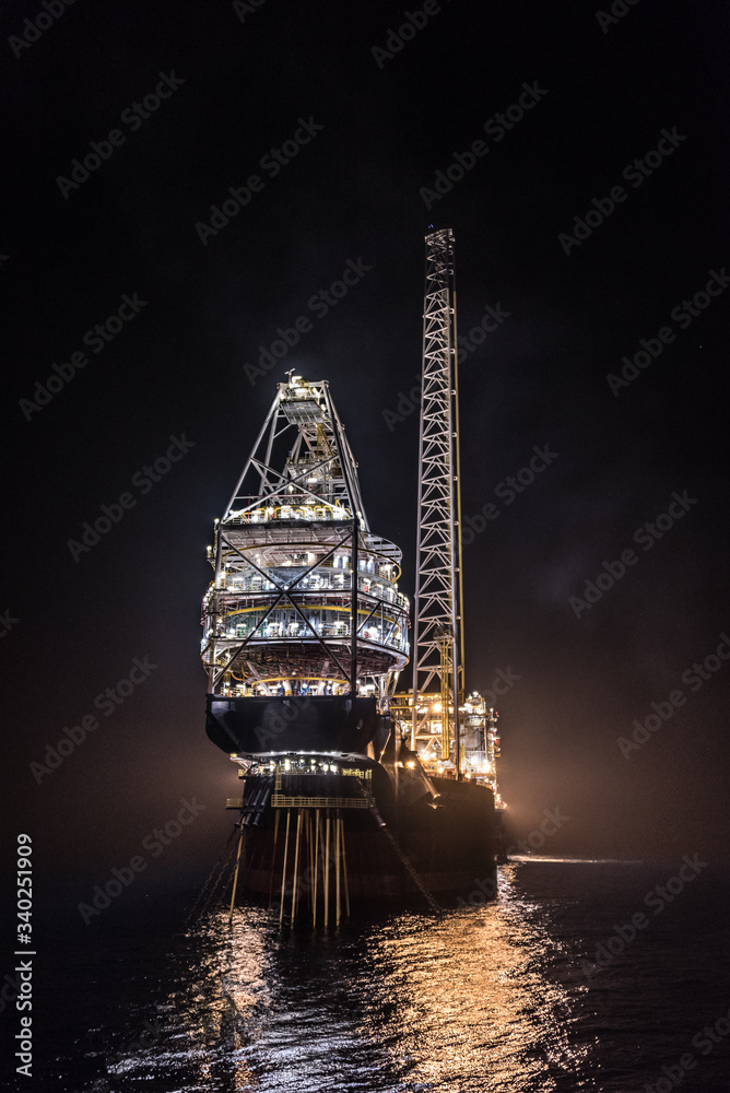 FPSO at night Stock Photo | Adobe Stock