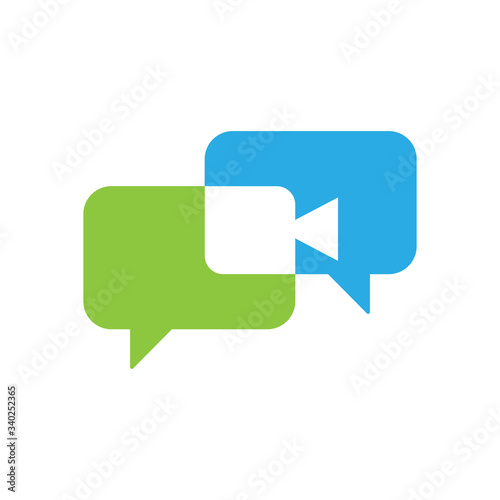 Video Call Icon Logo Vector Illustration. Video Call icon design vector template. Trendy Video Call vector icon flat design for website, symbol, logo, icon, sign, app, UI.
