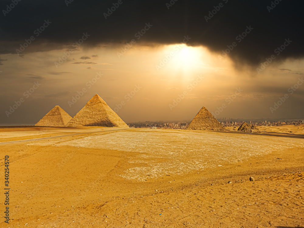 The famous pyramids at Giza in Egypt