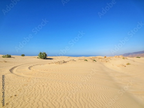 Beautiful Sand dunes near Ocean in Salalah, Oman