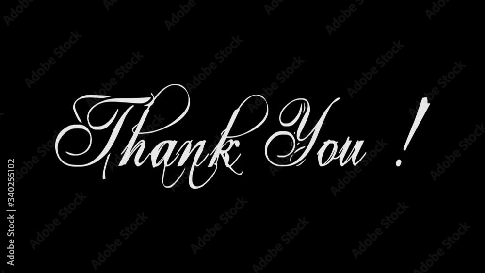 Thank You ! Whit Color Cursive Font Transition on black background stock video Thank You ! Whit Color Cursive Font Transition on black background stock video