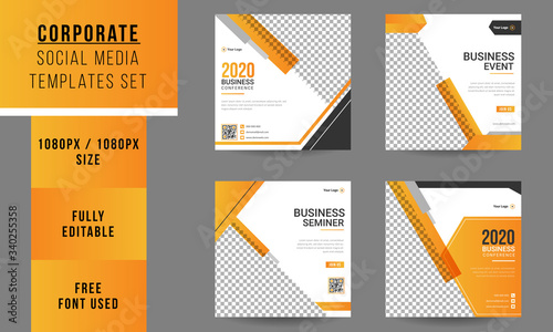 Corporate Business Social Media Post Design Template Set