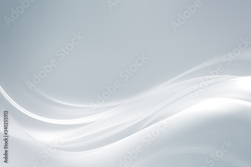 Modern white abstract waves on grey backgound photo