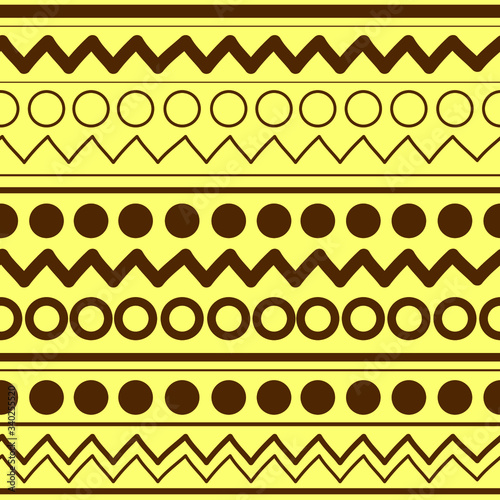 Yellow-brown geometric seamless pattern  abstract vector graphics.