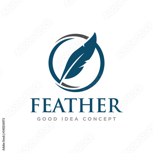 Feather Logo Icon Design Vector