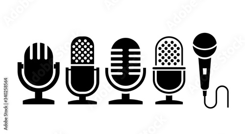 Microphone vector icon collection