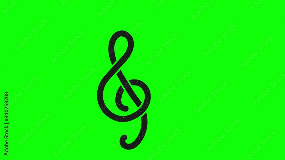 music notes hand drawn green screen. floating loop animation music notes hand drawn green screen. floating loop animation