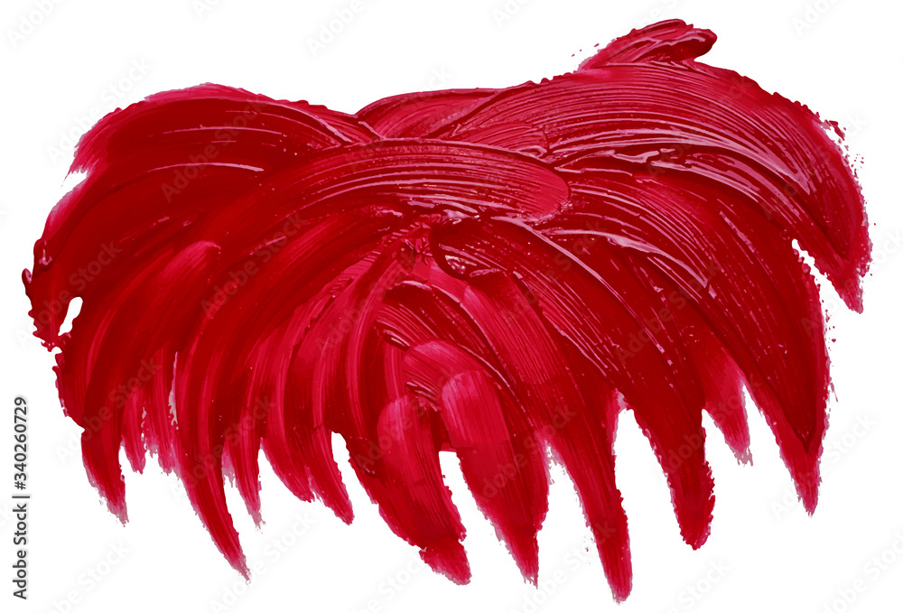 Obraz Oil paint abstract red pattern. acrylic brush stroke. eps10 vector illustration