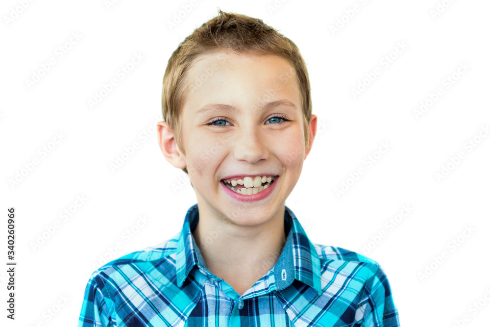 Close up portrait of young smiling cute teenager isolated on white Close up portrait of young smiling cute teenager isolated on white