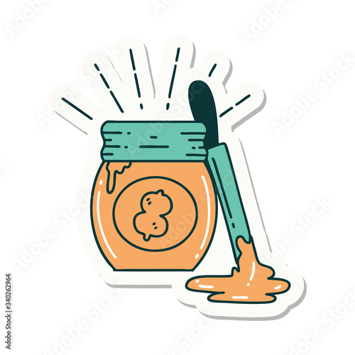 sticker of tattoo style peanut butter