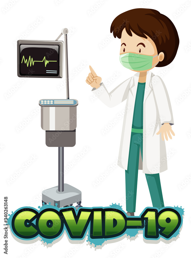 Poster design for coronavirus theme with doctor at hospital Poster design for coronavirus theme with doctor at hospital