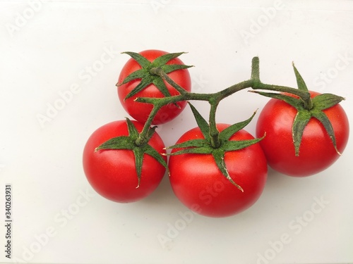 fresh tomatoes on a vine