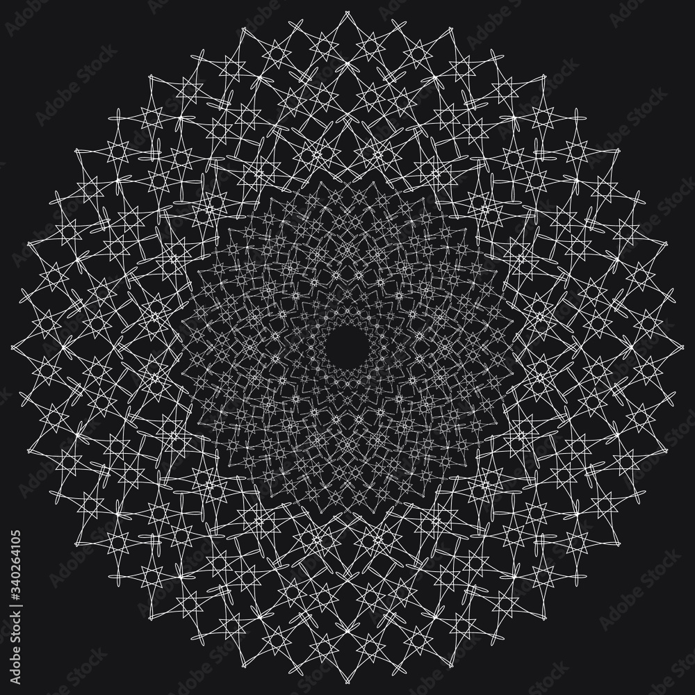 Fototapeta premium Flower Mandala. Vintage decorative elements. Oriental drawing, vector illustration.
