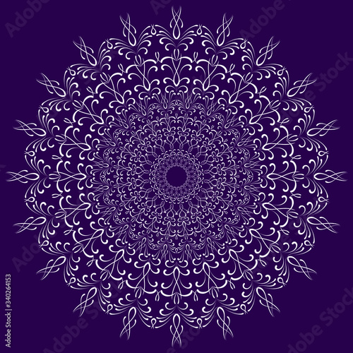 Flower Mandala. Vintage decorative elements. Oriental drawing, vector illustration.