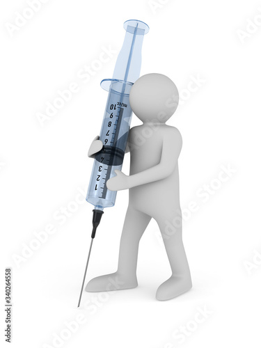 doctor with medical syringe...