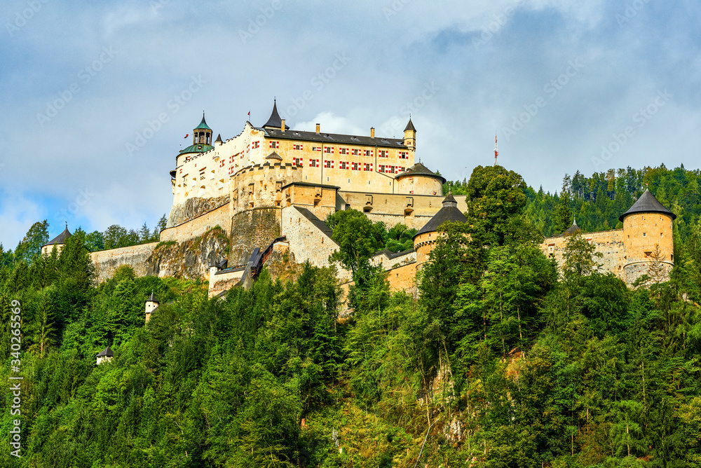 View on Hohenwerfen castle, Austria