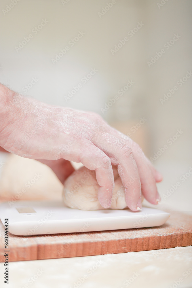 man's hand making pizza dough man's hand making pizza dough