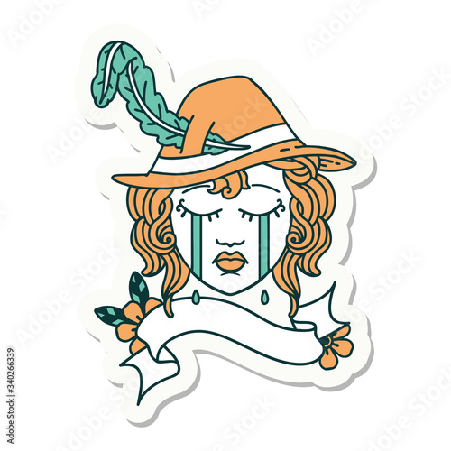 human bard character face sticker