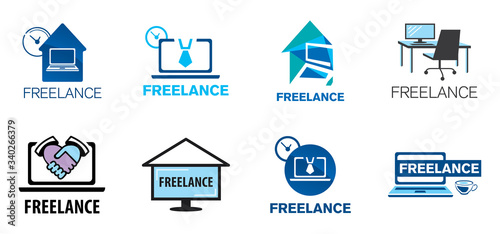 Vector logo for freelancing and remote work
