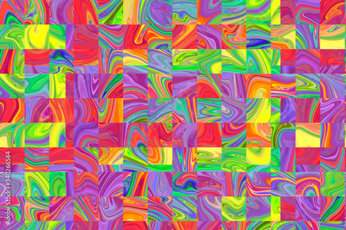Colorful abstract background illustration of random multicolored pastel squares