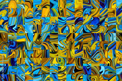 Colorful abstract background illustration of random multicolored squares