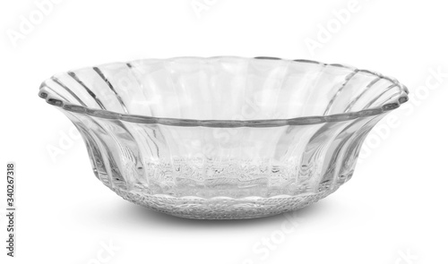 Empty bowl glass on the white background