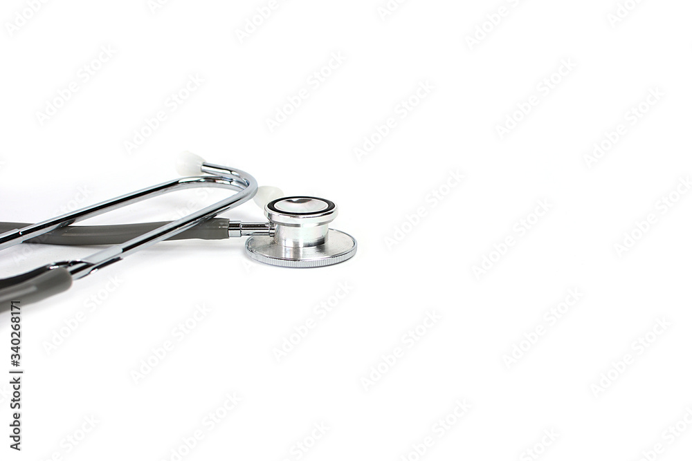 Gray Stethoscope isolated on white background. Gray Stethoscope isolated on white background.