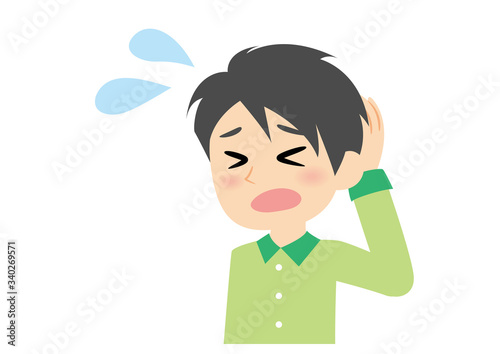 男性の表情　焦る
