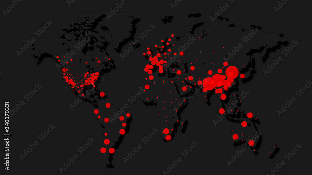 World Map Confirmed Cases Coronavirus Covid-19