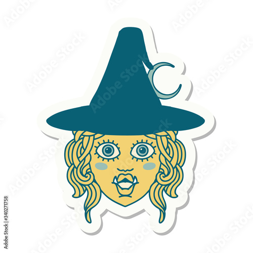 half orc witch character face sticker