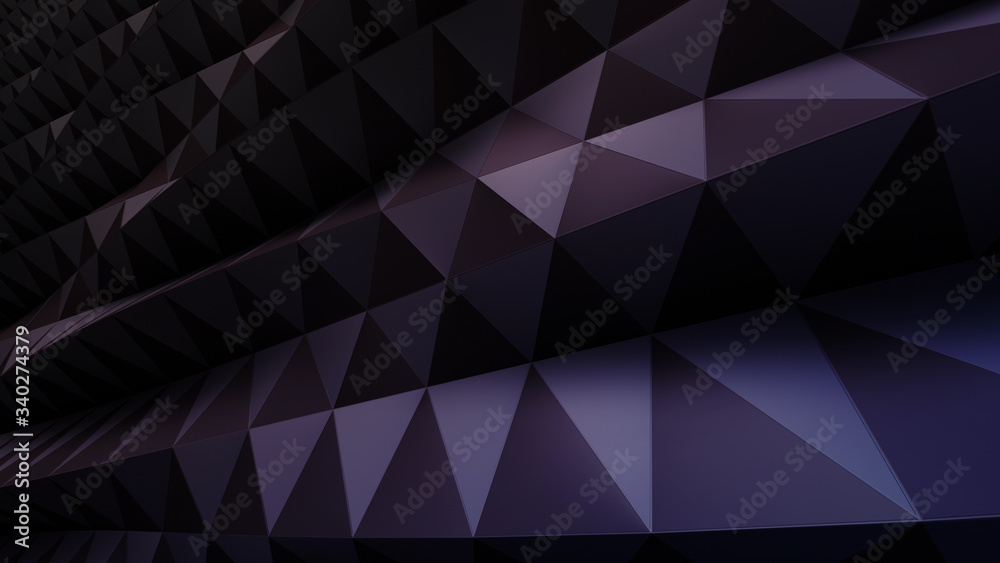 Fototapeta premium Geometric Polygon Wall abstract mesh structure 3D illustration background.