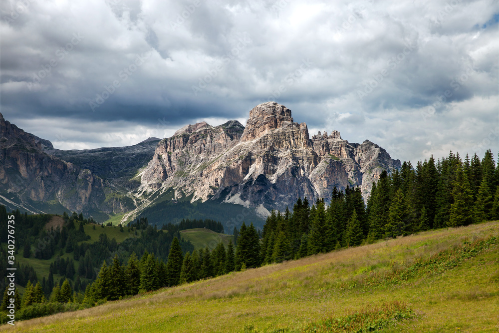 A view of Dolomites Alps, Arabba in the province of Belluno in the region of Veneto, Italy