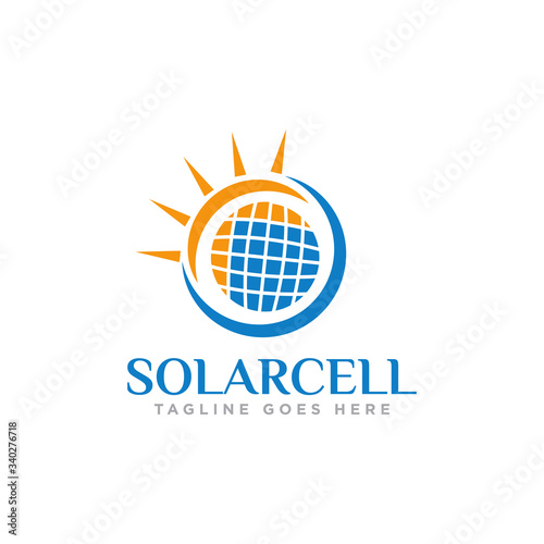 Solar Energy Logo Design Vector