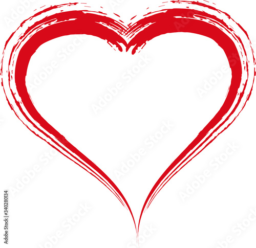 Heart brushes vector image symbol of love