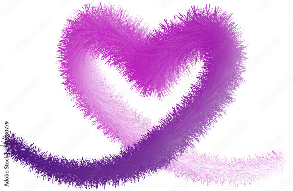 fur heart vector image of Valentine's day love symbol