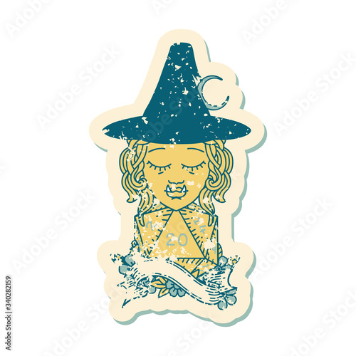 half orc mage with natural 20 dice roll illustration