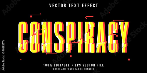 Editable text effect - glitch conspiracy style
