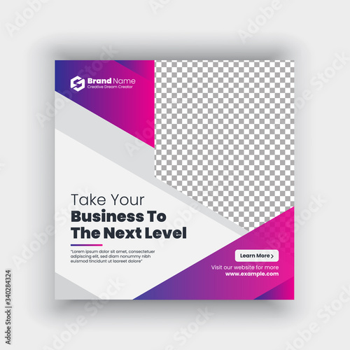 Modern promotion square web banner for social media mobile apps