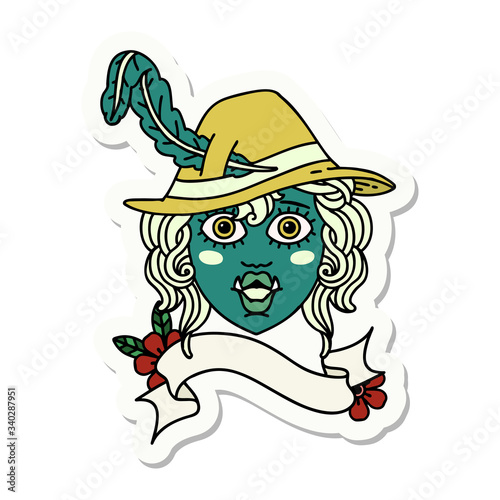 orc bard character  sticker