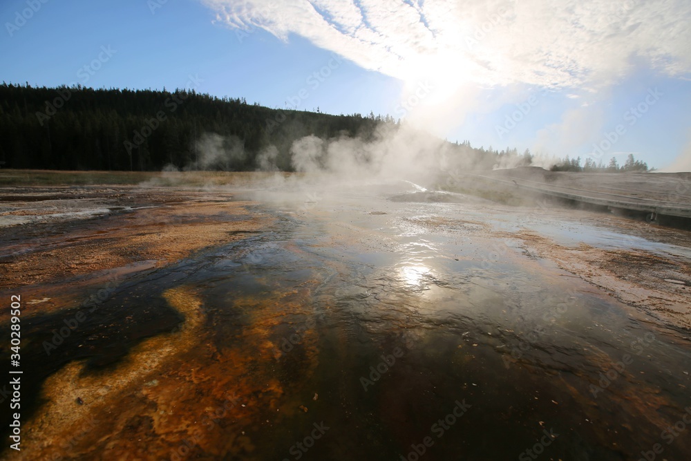 Thermal pool along the Firehole river in the Old Faithful area, Yellowstone N.P.