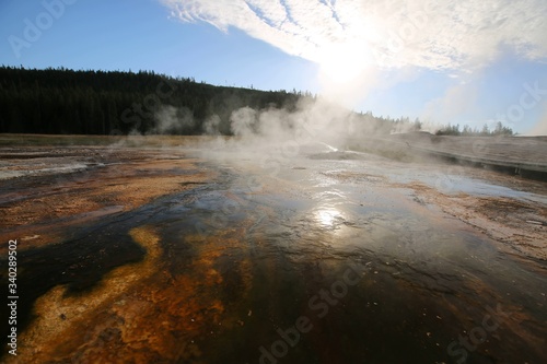 Thermal pool along the Firehole river in the Old Faithful area, Yellowstone N.P.