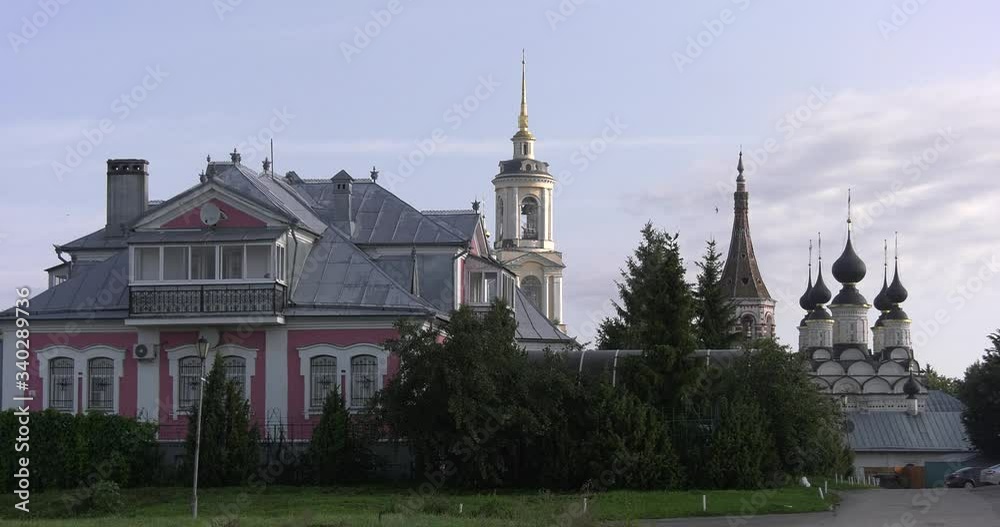 4K high quality foggy early summer morning video of Suzdal churches, buildings, hills, fields and cathedrals located on shore of Kamenka River in Vladimir Oblast in eastern Russia 4K high quality foggy early summer morning video of Suzdal churches, buildings, hills, fields and cathedrals located on shore of Kamenka River in Vladimir Oblast in eastern Russia