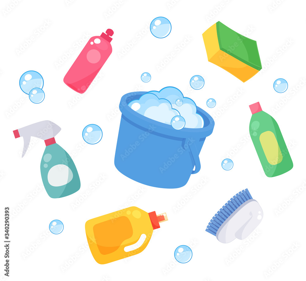 Vettoriale Stock 丸く散らばった掃除用具のイラスト Adobe Stock Vettoriale Stock 丸く散らばった掃除用具のイラスト Adobe Stock