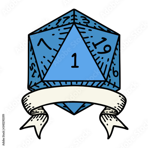 natural one d20 dice roll illustration