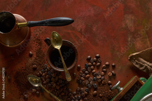 coffee maker with coffee beans