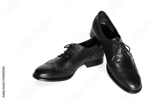 Black shoes isolated on white background.