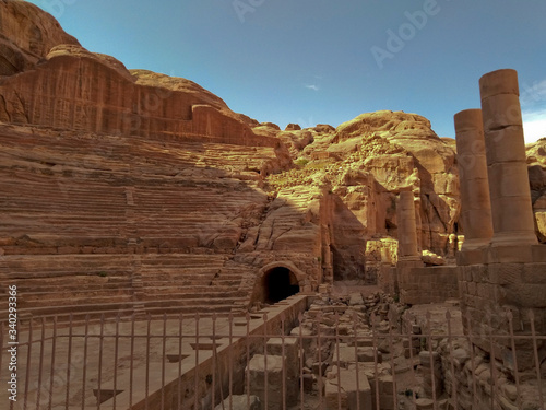 Amphitheater in Petra in Jordan.