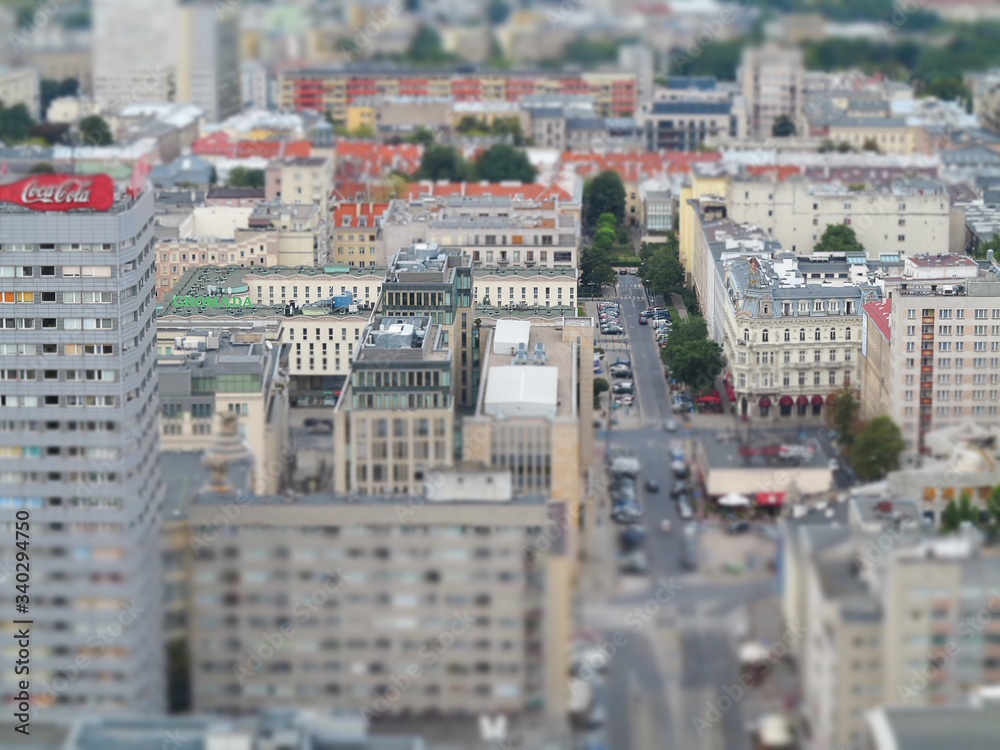 aerial view of the Warsaw city