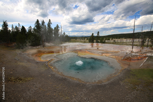 Pools at the Lower Geyser Basin, Yellowstone National Park